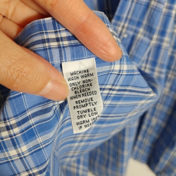 Ralph Lauren Men's Blue Checkered Long Sleeve Button-up 2XB - Picture 4 of 5
